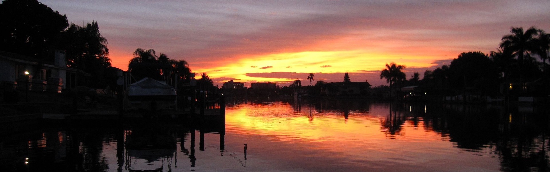 Sunset over the water in Cape Coral