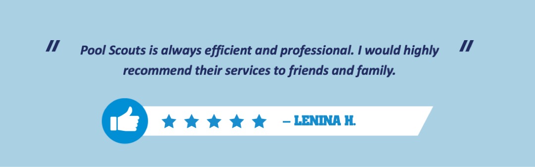 Customer review for pool service in Cedar Park recommending to friends and family