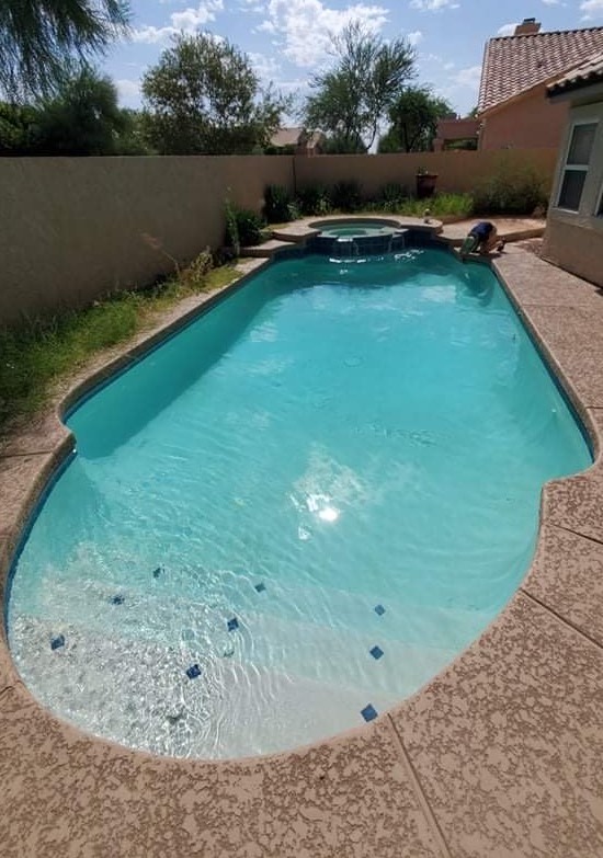 Clean swimming pool after a green pool service with Pool Scouts