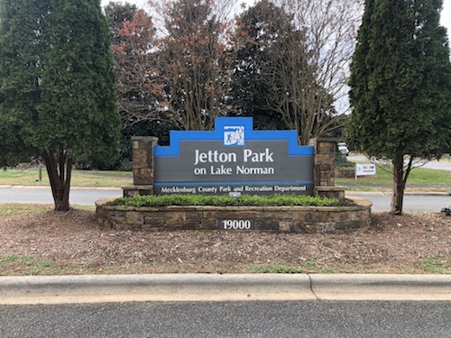 Jetton Park Entrance Sign with trees