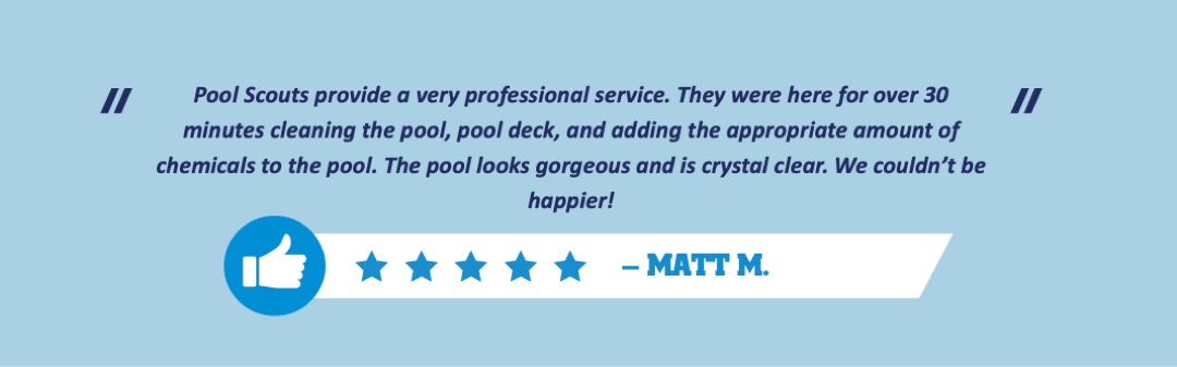 Positive customer testimonial about excellent pool service