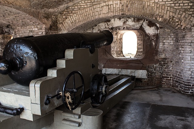 Cannon at Fort Sumter in South Carolina