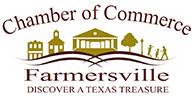 Farmersville Chamber of Commerce logo with Discover a Texas Treasure