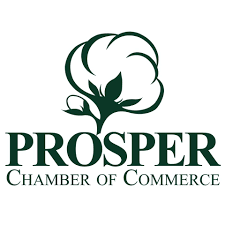 Green and white Prosper Chamber of Commerce logo