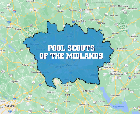 Territory map outlining the area Pool Scouts services