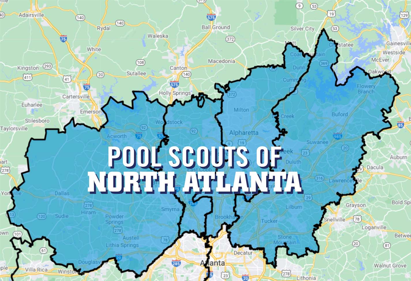 Pool Scouts of North Atlanta territory map