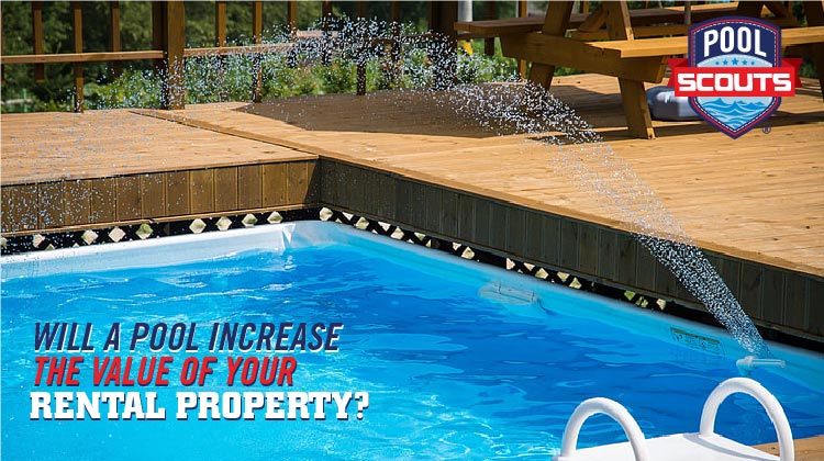 Swimming pool in backyard