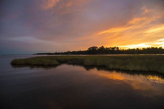 Florida bayou at sunset
