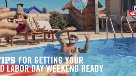 Family enjoying a clean pool during Labor Day Weekend