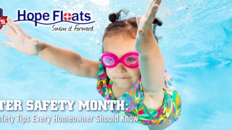 Little girl swimming underwater who learned to swim from Hope Floats Foundation swim scholarship