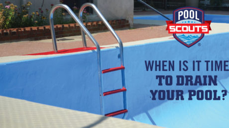 A swimming pool that's been drained of the water