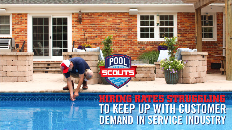 Pool technician testing pool water