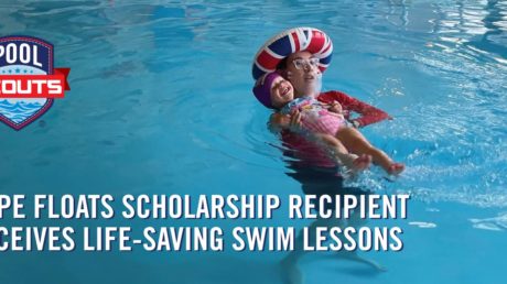 Child learning how to swim with Hope Floats Foundation