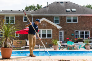 Pool Scout cleaning pool