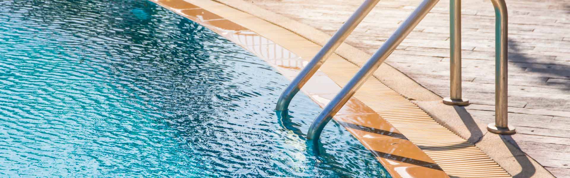 Close-up shot of clean swimming pool