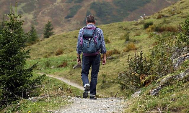 Man hiking the beautiful nature trails near Syracuse, Utah